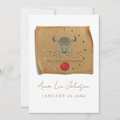 ZODIAC - Taurus - Personalized Birthday Card Einladung (Vorderseite)