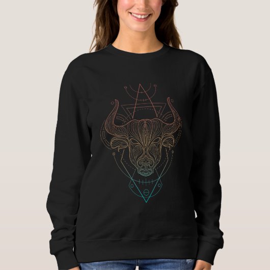 Zodiac Taurus Sacred Geometry Sweatshirt (Vorderseite)