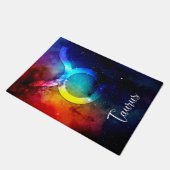 Zodiac: Taurus Space Rainbow Fußmatte (Schrägansicht)