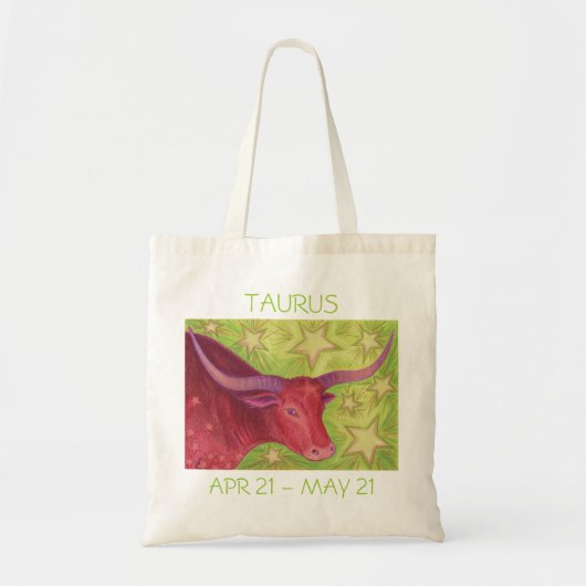 Zodiac Taurus Taschentext Tragetasche (Vorne)