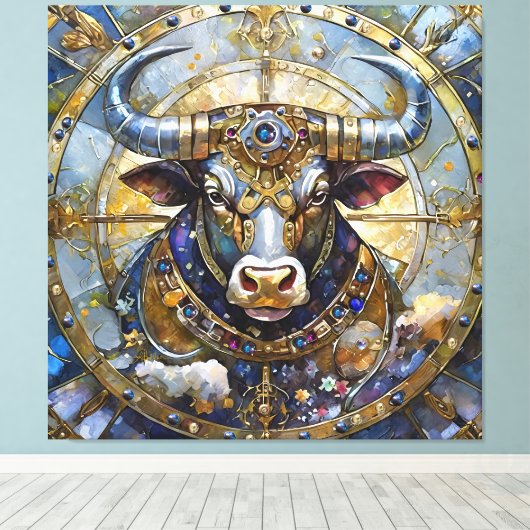 Zodiac - Taurus The Bull Leinwanddruck (Insitu (Holzboden))