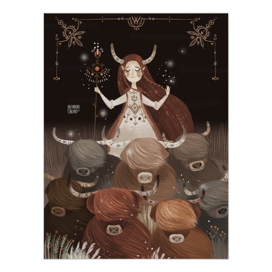 Zodiac Taurus von Alexandra Dikaia Poster (Vorderseite)