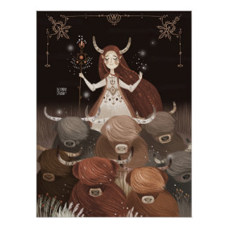 Zodiac Taurus von Alexandra Dikaia Poster