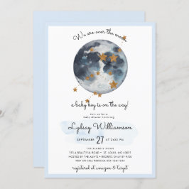 Zodiac über der Mond-Babydusche Einladung