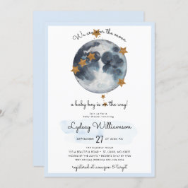 Zodiac über der Mond-Babydusche Einladung