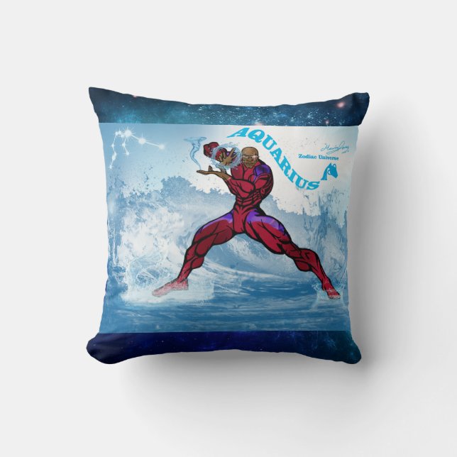 Zodiac Universe-Aquarius-Throw-Kissen Kissen (Vorderseite)