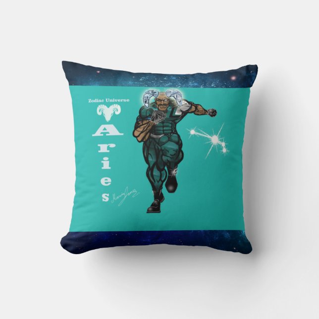 Zodiac Universe Aries Throw Pillow Kissen (Vorderseite)