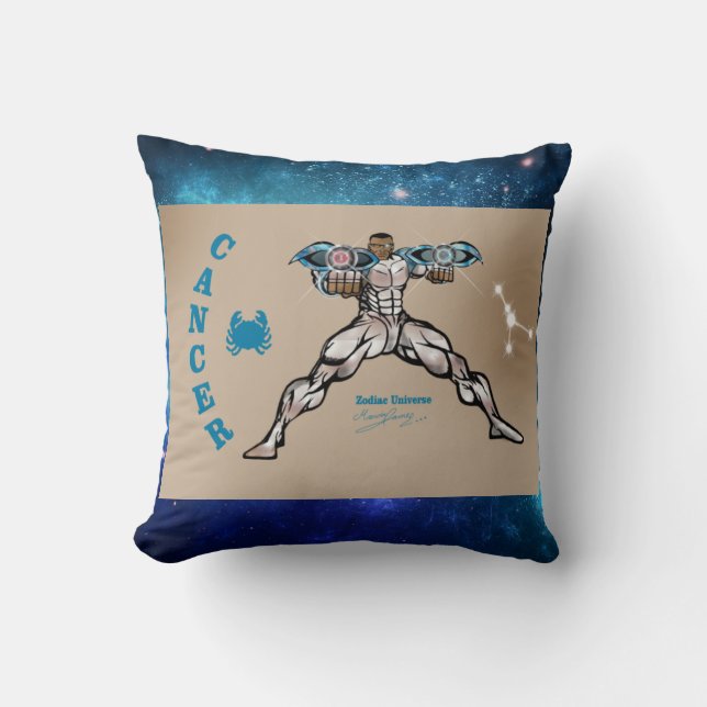 Zodiac Universe Cancer Throw Pillow Kissen (Vorderseite)