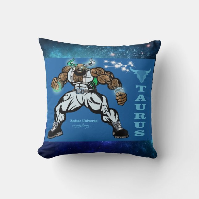 Zodiac Universe-Taurus Throw Pillow Kissen (Vorderseite)