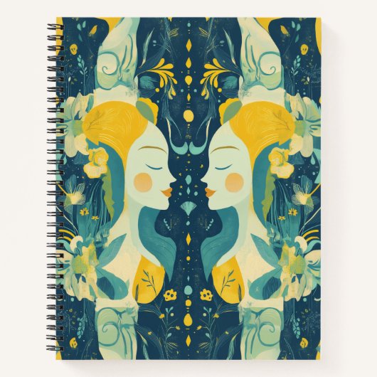 Zodiac Vibes Gemini - Spiral-Notebook Notizblock (Vorderseite)