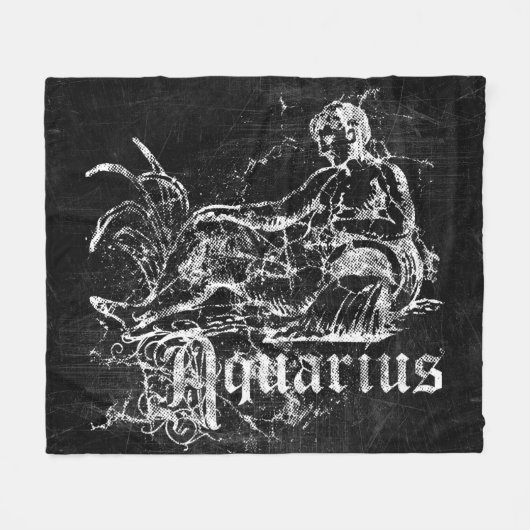 Zodiac Vintag Aquarius Fleecedecke (Vorderseite (Horizontal))