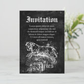 Zodiac Vintag Aries Einladung (Stehend Vorderseite)