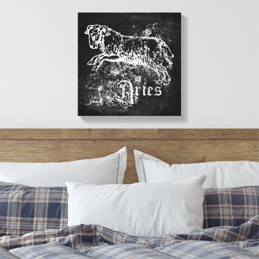 Zodiac Vintag Aries Leinwanddruck (Insitu (Schlafzimmer))