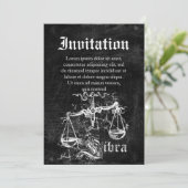 Zodiac Vintag Libra Einladung (Stehend Vorderseite)