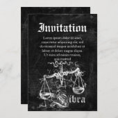 Zodiac Vintag Libra Einladung (Vorne/Hinten)