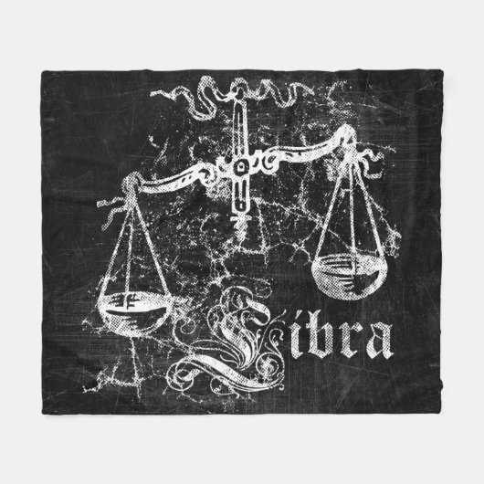 Zodiac Vintag Libra Fleecedecke (Vorderseite (Horizontal))