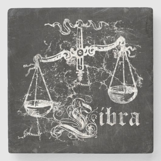 Zodiac Vintag Libra Steinuntersetzer (Vorderseite)