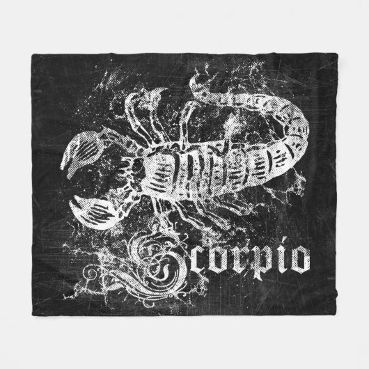 Zodiac Vintag Scorpio Fleecedecke (Vorderseite (Horizontal))