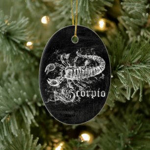 Zodiac Vintag Scorpio Keramik Ornament