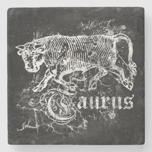 Zodiac Vintag Taurus Steinuntersetzer (Vorderseite)