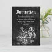 Zodiac Vintag Virgo Einladung (Stehend Vorderseite)