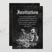 Zodiac Vintag Virgo Einladung (Vorne/Hinten)