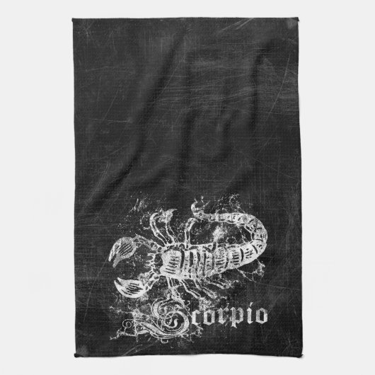 Zodiac Vintage Skorpion Geschirrtuch (Vertikal)