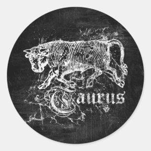 Zodiac Vintage Stier Runder Aufkleber