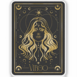 Zodiac Virgo Astrologische Schwarz-Gold-Aufkleber Aufkleber