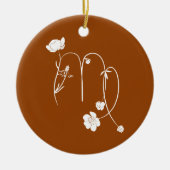 Zodiac Virgo Blume Keramik Ornament (Vorne)