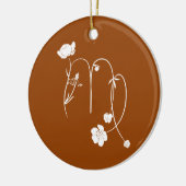Zodiac Virgo Blume Keramik Ornament (Links)