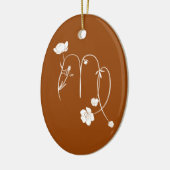 Zodiac Virgo Blume stylische Monogramm-Bezeichnung Keramik Ornament (Links)