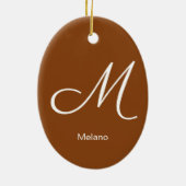 Zodiac Virgo Blume stylische Monogramm-Bezeichnung Keramik Ornament (Hinten)