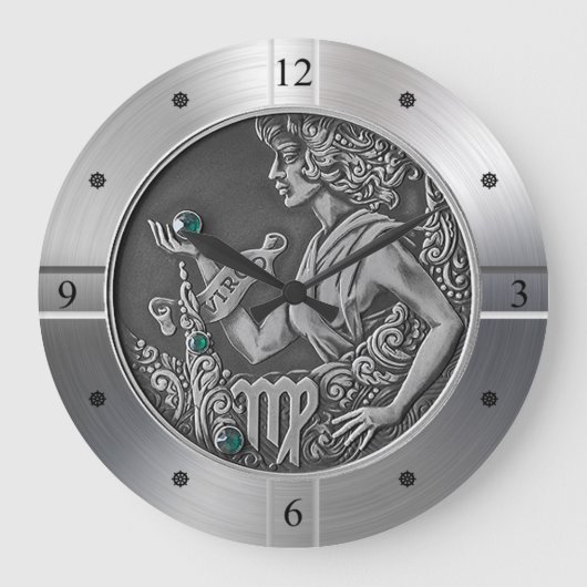 Zodiac ~ Virgo ~ Celestial ~ Western Astrologie ~ Große Wanduhr (Vorderseite)