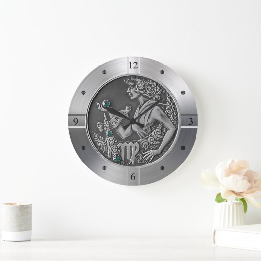 Zodiac ~ Virgo ~ Celestial ~ Western Astrologie ~ Große Wanduhr (Zuhause)