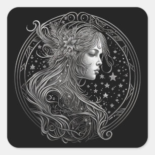 Zodiac Virgo Horoscope Star Sign Quadratischer Aufkleber
