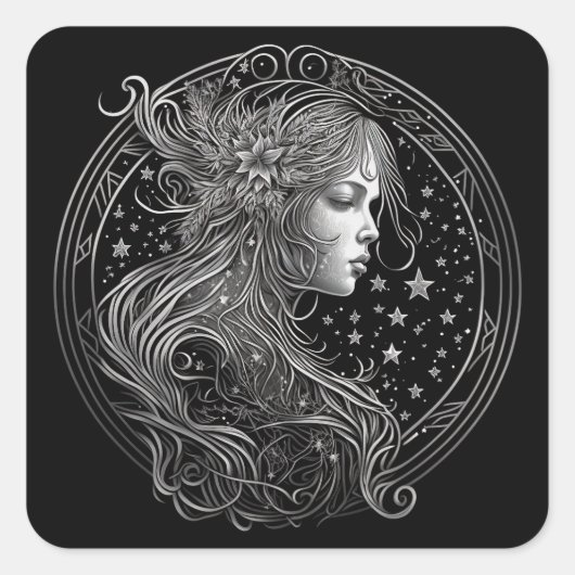 Zodiac Virgo Horoscope Star Sign Quadratischer Aufkleber (Vorderseite)