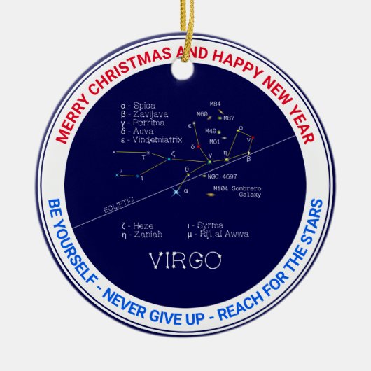 Zodiac Virgo Keramik Ornament (Vorne)