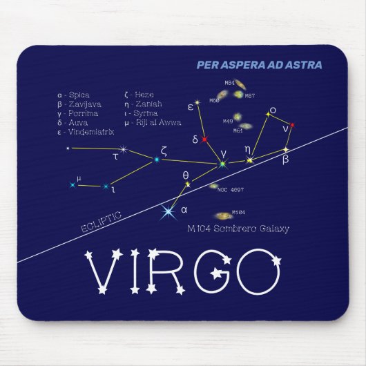 Zodiac Virgo Mousepad (Vorne)
