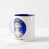 Zodiac Virgo Niedlich Watercolor Dog individuelle  Zweifarbige Tasse (Vorderseite Links)