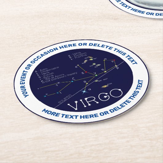 Zodiac Virgo Runder Pappuntersetzer (Angewinkelt)