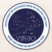 Zodiac Virgo Runder Pappuntersetzer (Vorderseite)