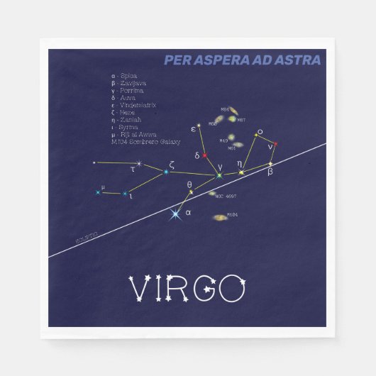 Zodiac Virgo Serviette (Vorderseite)