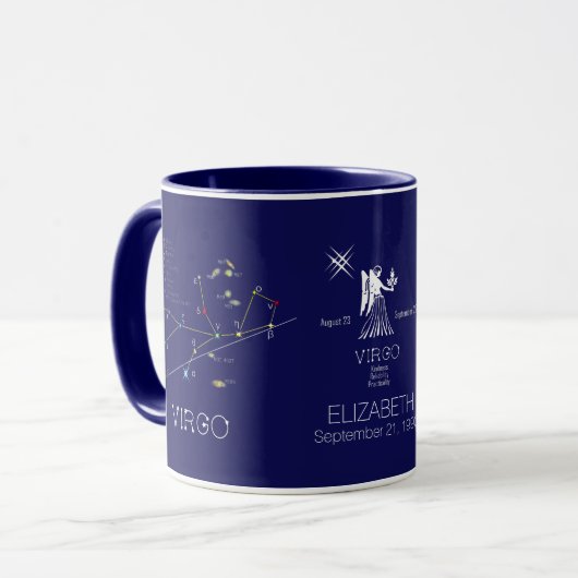 Zodiac Virgo Tasse (Vorderseite Links)