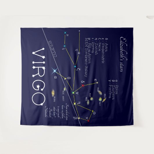 Zodiac Virgo Wandteppich (Vorderseite (Horizontal))