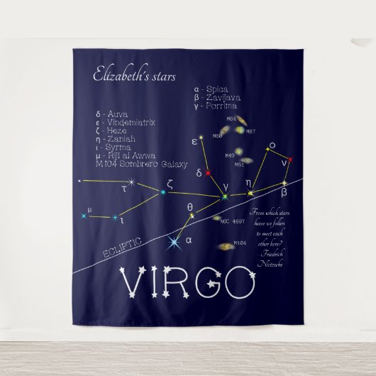 Zodiac Virgo Wandteppich (Vorderseite)