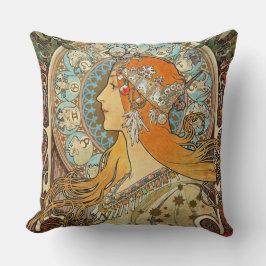Zodiac von Alphonse Mucha Kissen