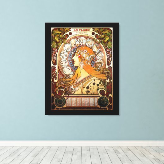 Zodiac von Alphonse Mucha Leinwanddruck (Insitu (Holzboden))