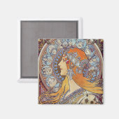 Zodiac von Alphonse Mucha Magnet (Vorderseite/Rückseite)