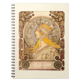 Zodiac von Alphonse Mucha Notizblock